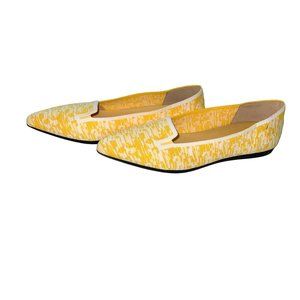 Vivaia Womens Ballet Flats Yellow Size 8 (39) Pointed Toe Knit Washable Flexible